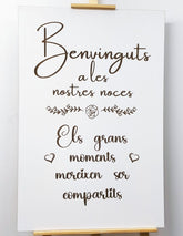 Cartel de madera blanco L